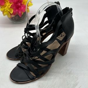 DV by Dolce Vita Black Strappy Block Heel Sandals